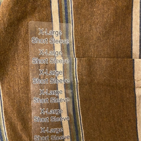 TownCraft Men Short Sleeves Pullover Brown with Vertical Stripes Polo Shirt. - Picture 4 of 7